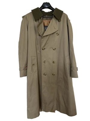 VTG Mid-80s BURBERRY Cotton Blend Long Trench Coat  Zip-Out Wool Lining 46R NOVA - Image 1 of 4