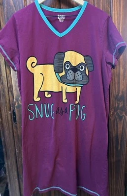Camisón Lazy One para mujer cómodo como un pug perro L/XL granate Foto 1 de 4