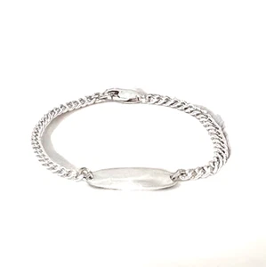 Babys Kinder ID Armband 925 Sterling Silber Länge 14 cm / 5,5" mit ID Panel - Bild 1 von 5