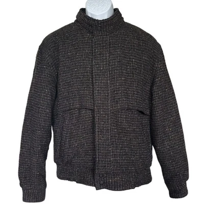 Vintage Members Only Tweed Bomber Jacket Sz 42 Wool Eclectic Grandpa Winter - Image 1 of 4