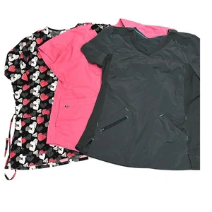 Lot of 3 Scrub Tops XL Pockets Scrubstar Cuddleduds Scrubaid - Picture 1 of 9
