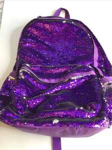 Purple Backpack. All The Sequins Flip From Purple To Silver 15 In Wide 17 In Hi - Picture 1 of 3