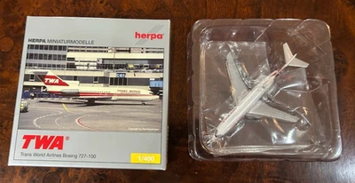 HERPA TWA TRANS WORLD AIRLINES BOEING 727-100 AVIÓN MODELO 561723 1:400 Foto 1 de 4