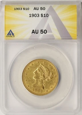 1903 $10 Liberty Gold Eagle ANACS AU50 - Image 1 of 4