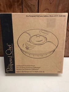 Bandeja de servidor seccional Pampered Chef Chillzanne plato de servicio refrigerado EE. UU. - Imagen 1 de 7