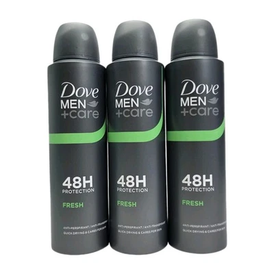 Paquete de 3, Dove + Men Care FRESCO Antitranspirante Desodorante Spray, 150 ml Envío Gratis Foto 1 de 4