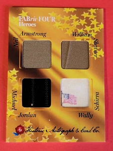 NEIL ARMSTRONG WORN FLIGHT SUIT RELIC CARD MICHAEL JORDAN SUIT WALLY SCHIRRA FLA - Picture 1 of 2