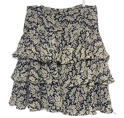 Floral Tiered Skirt American Living Size 12 Womens Zip Closure & Lining - Image 1 of 4