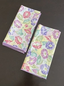 Longaberger 2 pack Basket Fabric Napkins Morning Glory Flowers Spring Summer - Picture 1 of 2
