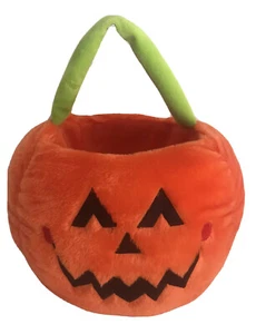 Halloween Trick or Treat Soft Polyester Fibers Pumpkin Basket Kids Aged 3 and Up - Picture 1 of 11