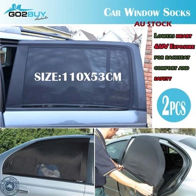 2x Universal Car Window Sox Sun Shades Socks Rear Side Seat Baby Kids Protection - image 1 of 3