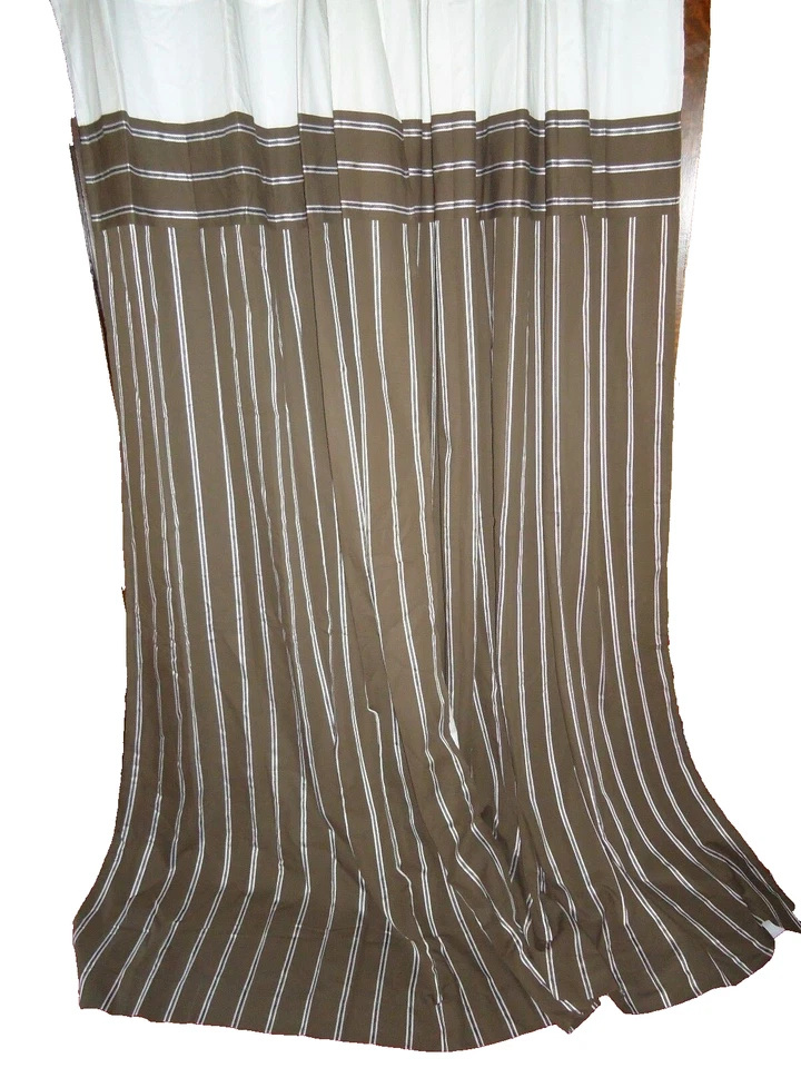 NAUTICA CAFÉ MARRÓN Y BLANCO RAYAS OJAL (PAR) PANELES FORRADOS CORTINAS 51 X 84 Foto 1 de 4