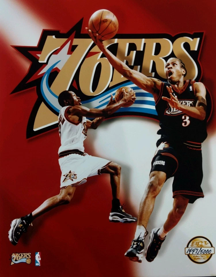 ALLEN IVERSON ограниченного тиража PF золото 8 x 10 фото PHILADELPHIA 76ERS - Изображение 1 из 1