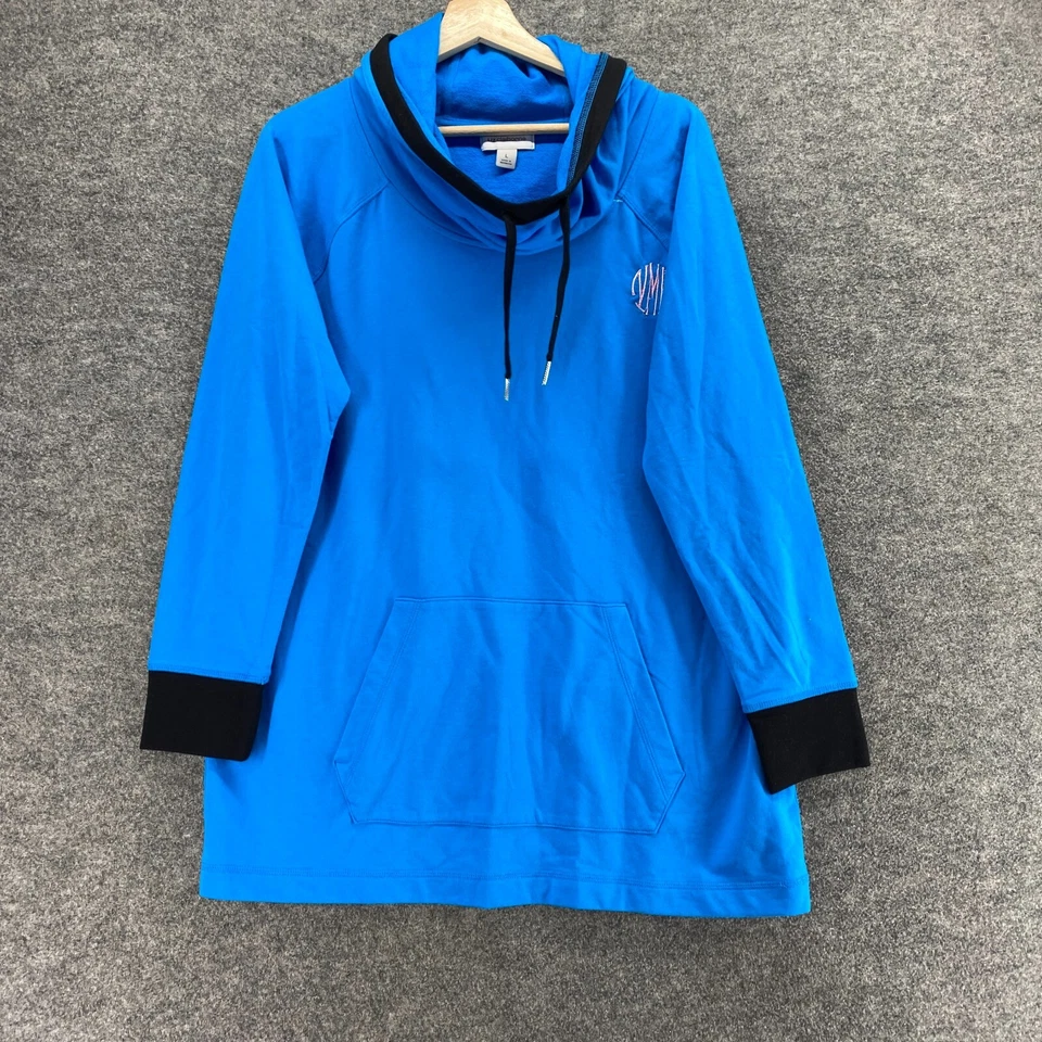 Sudadera con Capucha Liz Claiborne Mujer L Grande Azul Con Capucha Manga Larga Capucha Cuello Bolsillos Foto 1 de 4
