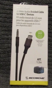 Scosche 3.5 mm Audio Braided Aux Cable For USB- C Devices - Picture 1 of 4