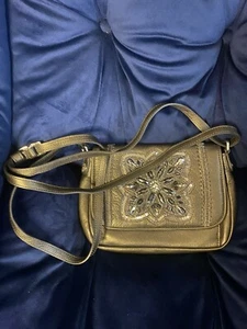 BRIGHTON PEWTER ANJU MASTERPIECE COLLECTION JEWELED EMBELLISHED CROSSBODY BAG - Picture 1 of 7