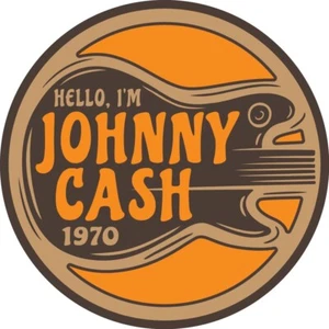 Hello I'm JOHNNY CASH 1970 Guitar Waterproof Vinyl Decal STICKER Car Truck  - Picture 1 of 1
