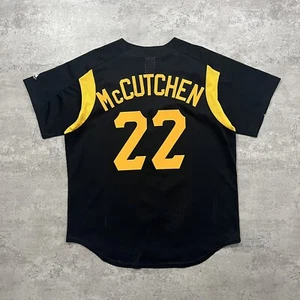 00s MLB PITTSBURGH PIRATES ANDREW McCUTHEN MAJESTIC JERSEY SIZE L BLACK - Picture 1 of 8