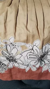 LAFAYETTE 148 NY/Size 6(30"Waist)/LINEN FLORAL,BEADS,HALF PLEAT,MIDI SKIRT,LINED - Picture 1 of 8