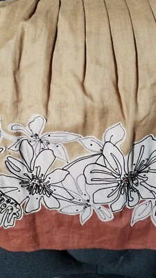 LAFAYETTE 148 NY/Size 6(30"Waist)/LINEN FLORAL,BEADS,HALF PLEAT,MIDI SKIRT,LINED - Image 1 of 4