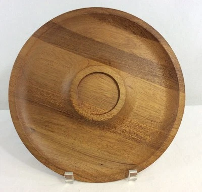 Bandeja de madera de teca moderna danesa astilla de queso y inmersión mediados de siglo vintage era Dansk Foto 1 de 4