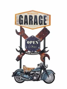 Blechschild Reklameschild 3D-Schild Motorcycles Service 60x85 cm (9342) - Picture 1 of 2