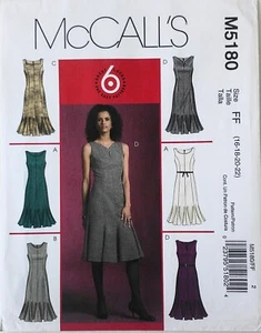 McCalls 5180 Misses / Miss Peite 6 Great Looks Dresses Sewing Pattern Sz 16.22 - Picture 1 of 1