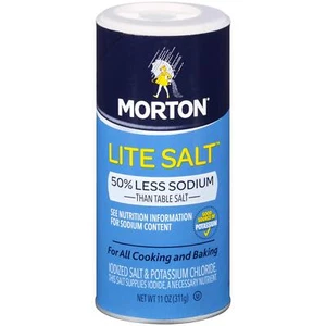 	Morton Lite Salt 11 Ounce Canister Pack of 12	 - Picture 1 of 3