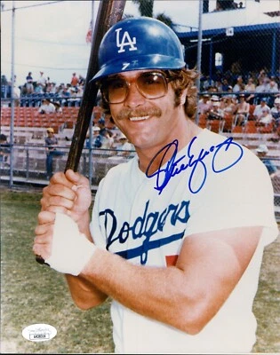 Foto Brillante 8x10 Firmada por Steve Yeager Dodgers de Los Ángeles Autenticada por JSA Foto 1 de 2