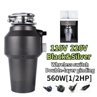 1200ML 4200RPM Kitchen Food Waste Disposal Crusher 1/2HP Home Garbage Disposer - Image 1 of 4