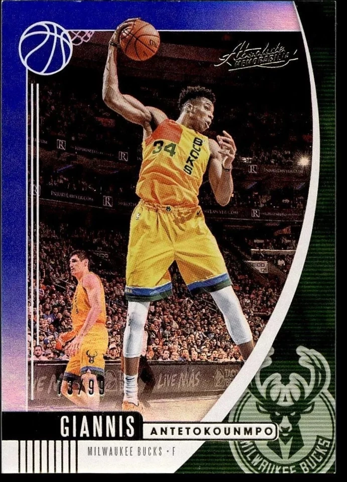 2019-20 Panini Absolute BLUE Giannis Antetokounmpo /99 Bucks #75 - Image 1 of 2