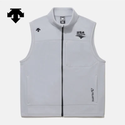 DESCENTE USA TRIATHLON POLARTEC Fleece Vest GRAY ASIAN FIT - Image 1 of 4