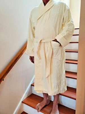 NUEVO BATA ALBORNOZ BOCA TERRY 100% ALGODÓN BOLSILLO LATERAL TALLA ÚNICA PAVO Foto 1 de 4