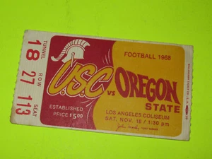 VINTAGE 1969 USC TROJAN  VS OREGON STATE TICKET STUB FOOTBALL - Picture 1 of 1