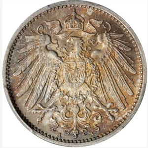 1914 A Wilhelm II German 1 Mark Coin, PCGS Certified MS 66, Berlin Mint, Germany - Picture 1 of 4
