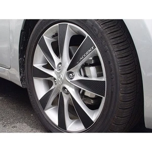 NEW Carbon Tuning Wheel decal Sticker full set for Hyundai Accent 2011+ 16" - Picture 1 of 2