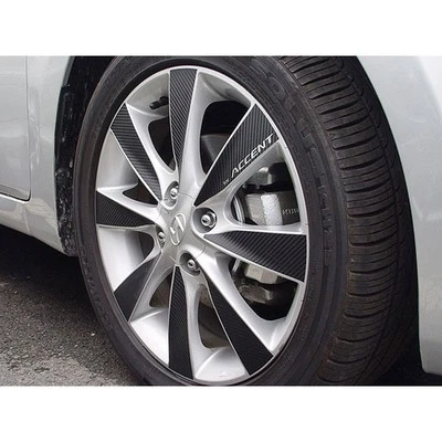 NUEVO Juego completo de calcomanías de rueda de afinación de carbono para Hyundai Accent 2011+ 16" Foto 1 de 2