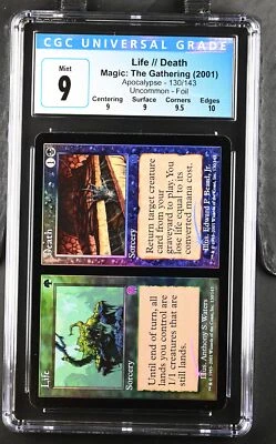 LIFE // DEATH Apocalypse Foil U CGC 9 Q++ MTG [Nostalgium] - Image 1 of 2