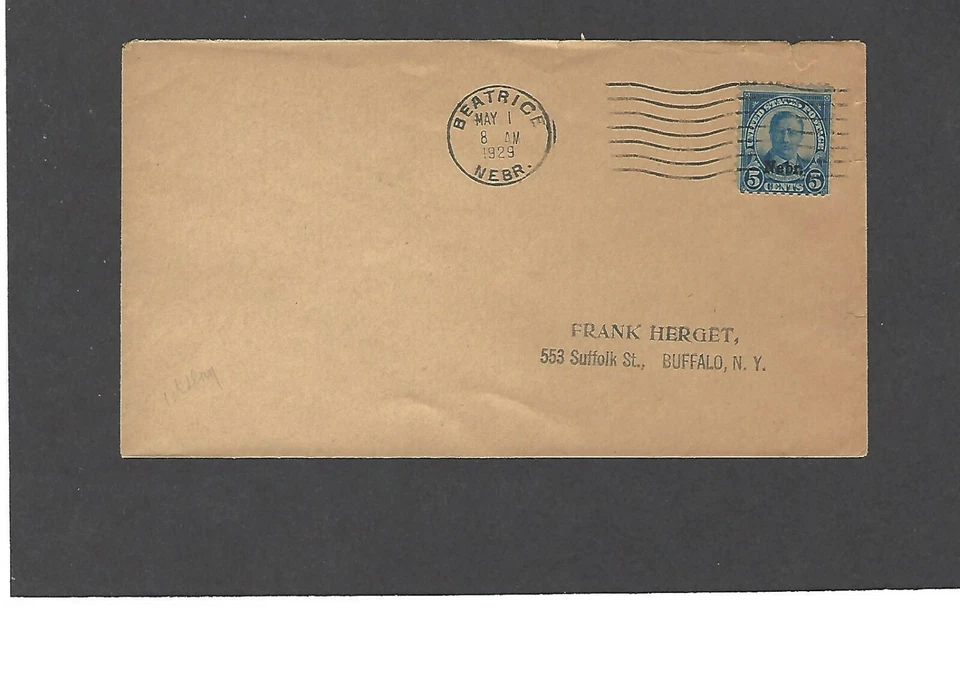 #674 5c NEBRASKA OVERPRINT FDC BEATRICE,NEBR MAY 1-1929 UNOFFICIAL CITY - Image 1 of 1