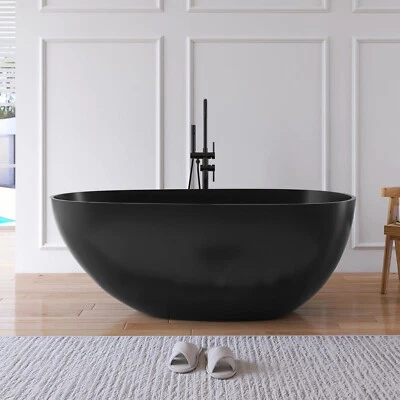 Bañera independiente 59"" superficie sólida piedra resina bañera de inmersión profunda Foto 1 de 4