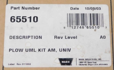 1 NUEVO WARN ATV Quad Quitanieves Montaje Universal Kit de Elevación Manual Parte 65510 Nuevo de Lote Antiguo Foto 1 de 4