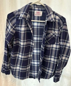 Justice Girls Plaid Flannel Long Sleeve Top Shirt Size 14/16 - Picture 1 of 6