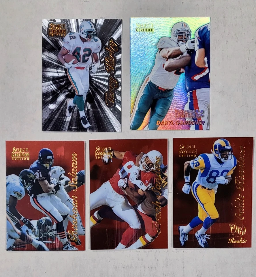 1996 Pinnacle Select Certified Red & Premium Football LOT 5 Cards! Mint - Image 1 of 2