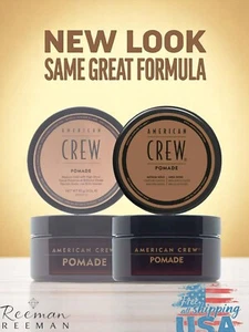 Gel de peinado American Crew Pomade para hombre de sujeción media de alto brillo 3 OZ - Imagen 1 de 5