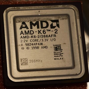 AMD K6-2/266AFR CPU 266MHz 2.2V 66MHz Super Socket7 x86 Processor 25 - Picture 1 of 4