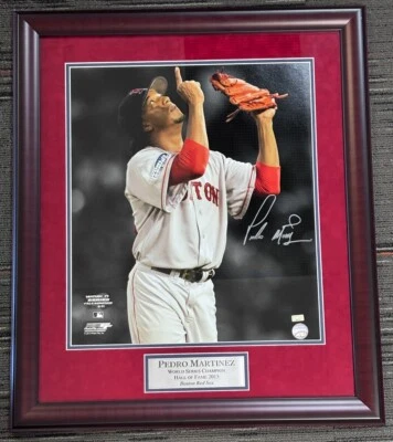 Fotos emolduradas assinadas por Pedro Martinez 2004 World Series 16x20 Nova Inglaterra Boston - Imagem 1 de 4