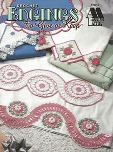 Edgings To Give Or Keep Crochet Pillow Cases Cluster of Lace Pineapple Diamonds - Picture 1 of 2