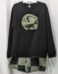 Art Class Pajamas Girls Sleepwear Pjs Set Size L Black Green - Picture 1 of 5