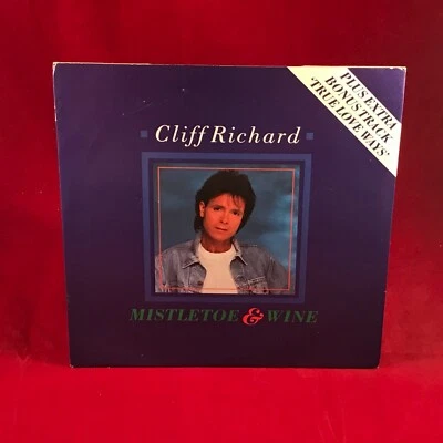 CLIFF RICHARD Mistletoe & Wine 1988 UK 3-track 7" vinyl single Christmas 45 E - Bild 1 von 4