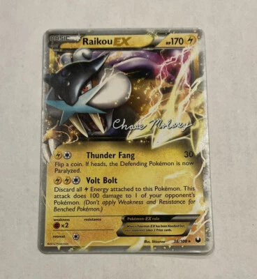 Raikou EX 38/108 XY Dark Explorers Vintage Extended Art Pokemon Card 2012 NM - Image 1 of 4